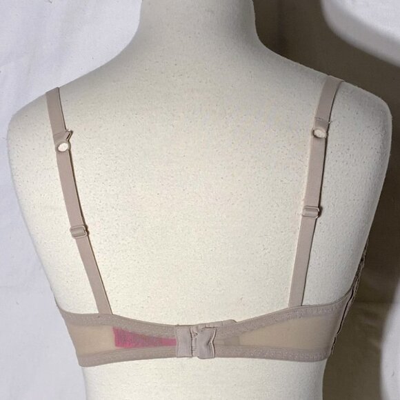 LA Senza Beige Lace Obsession Deep Plunge Bra 34E (34DD) - Picture 3 of 10